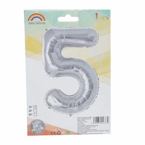 Globo Plateado JIESHENG BALLOON N°5