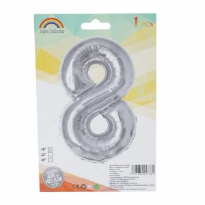 Globo Plateado JIESHENG BALLOON N°8