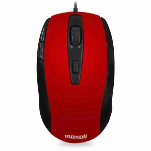 Mouse Cinco Botones MOWR-105 Rojo MAXELL Con Cable