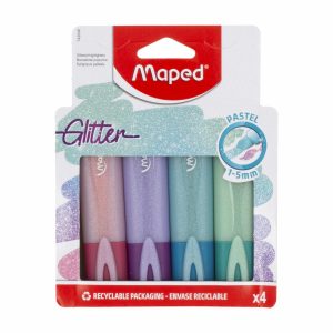 Resaltadores Pastel Glitter MAPED X 4 Uds