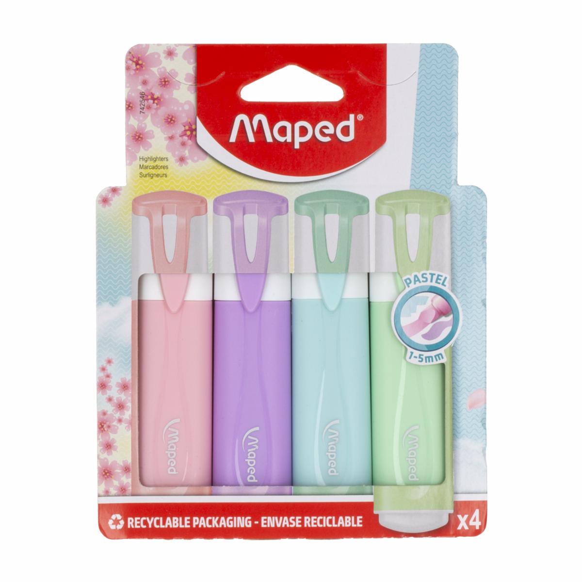Marcador Resaltador Pastel MAPED X 4 Uds