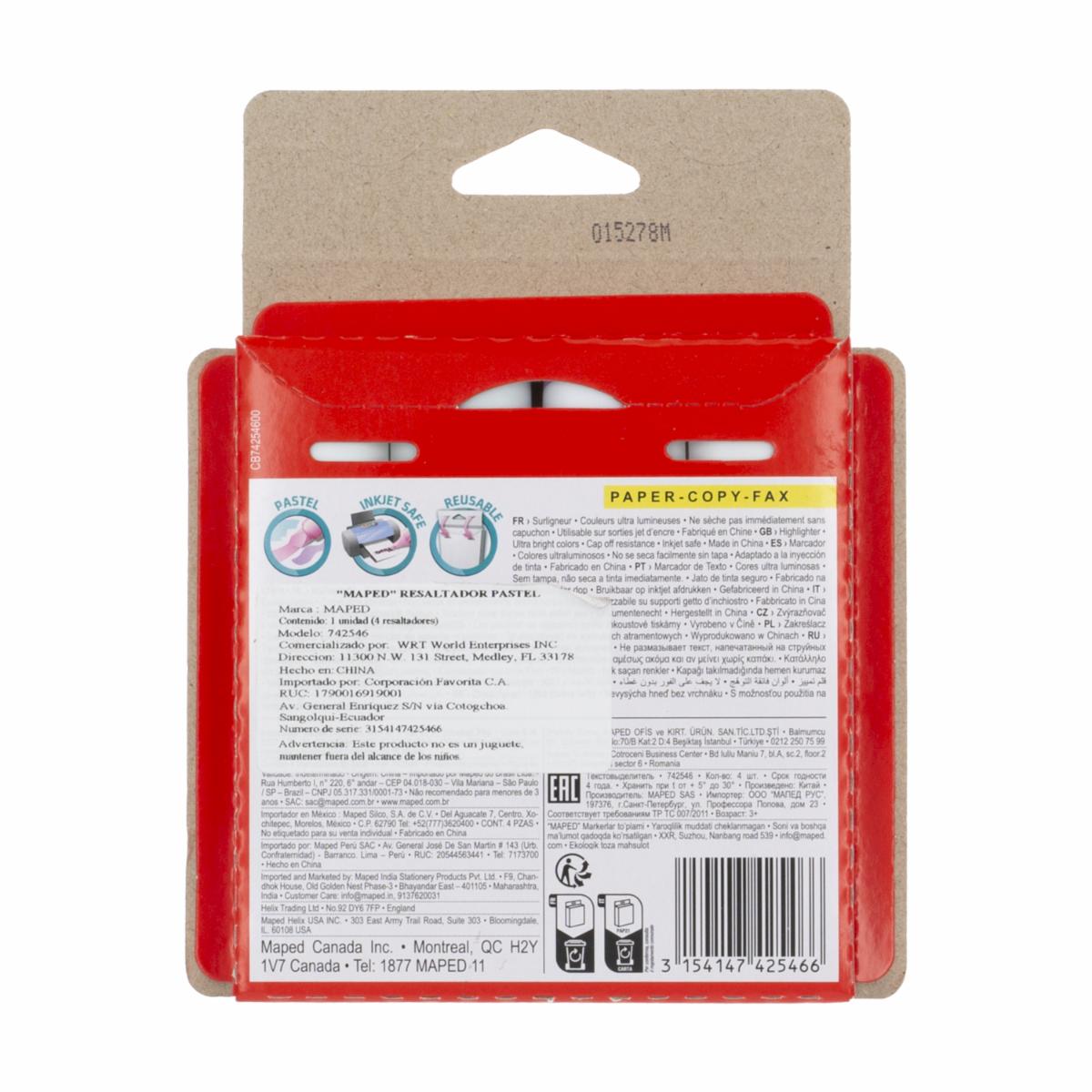 Marcador Resaltador Pastel MAPED X 4 Uds - Image 2