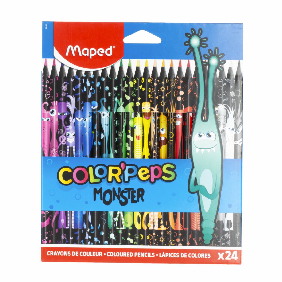 Lapices De Colores Color Peps Black Monster MAPED X 24 Uds