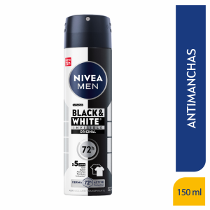 Desodorante En Aerosol Para Caballero Invisible Black & White NIVEA MEN 150 Ml