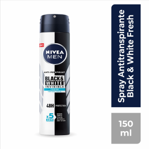 Desodorante En Aerosol Para Caballero Invisible Black & White Fresh NIVEA MEN 150 Ml