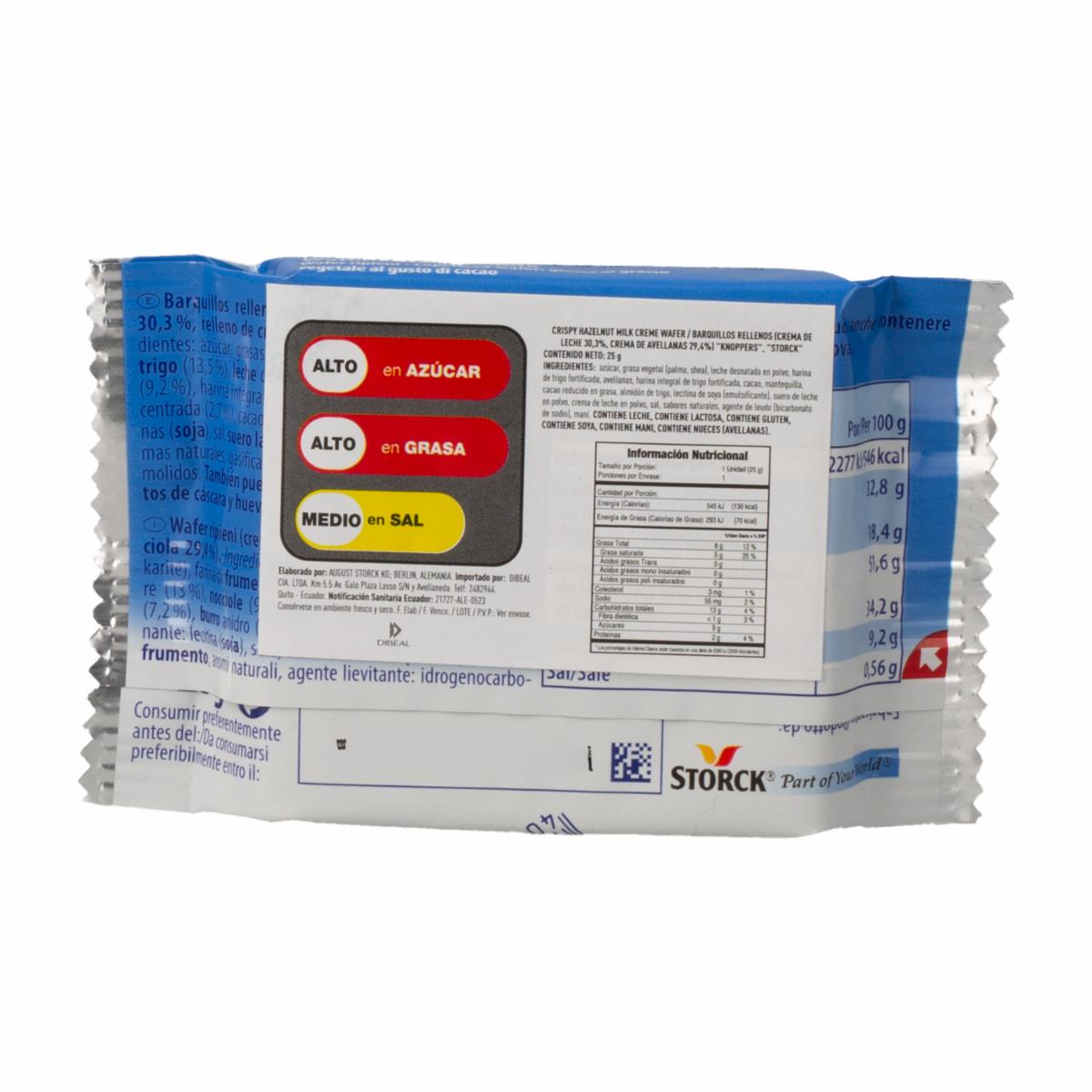 Galleta Waffer Con Trozos De Avellanas KNOPPERS 25 G - Image 3