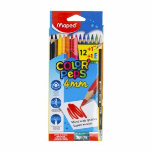 Lapices De Colores Diseño Color Peps 4 MM Con Lapiz Y Sacapuntas MAPED X 12 Uds