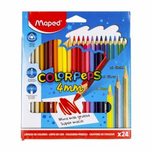 Lapices De Colores Diseño Color Peps 4 MM Con Tres Colores Adicionales MAPED X 24 Uds