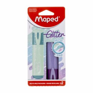 Resaltadores Escolares Color Pastel Glitter MAPED