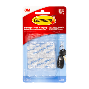 Gancho Mini Transparente 3M x 6 Uds