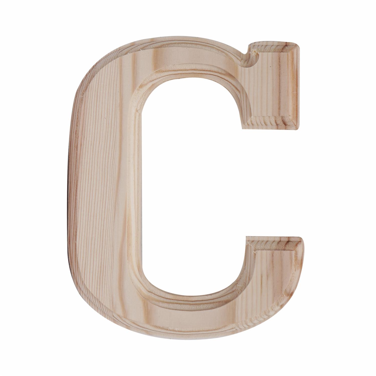 Letra C De Madera Natural LPS 6"