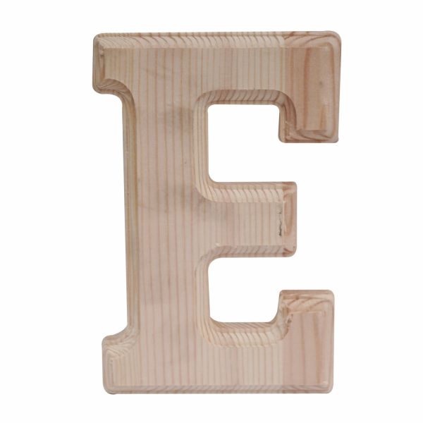 Letra E De Madera Natural LPS