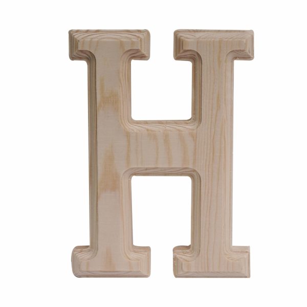 Letra H De Madera Natural LPS