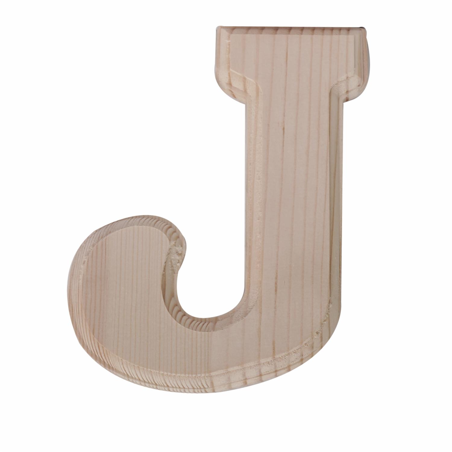 Letra J De Madera Natural LPS 6″