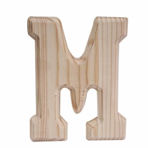 Letra M De Madera Natural LPS