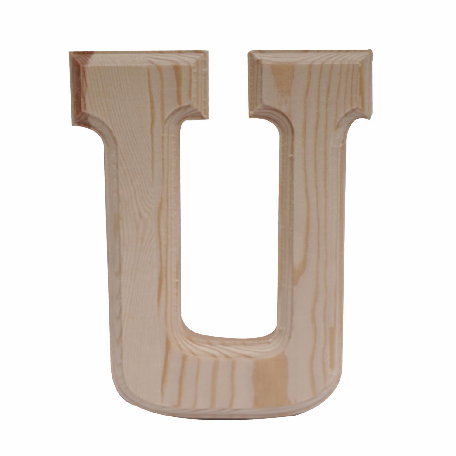 Letra U De Madera Natural LPS 6"