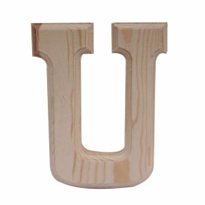 Letra U De Madera Natural LPS 6"