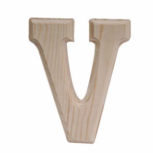 Letra V De Madera Natural LPS