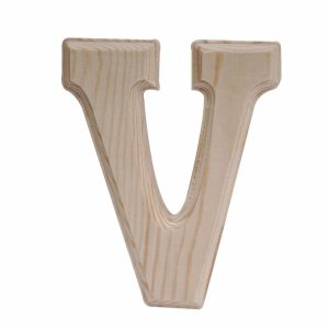 Letra V De Madera Natural LPS 6"