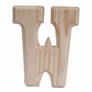 Letra W De Madera Natural LPS 6"
