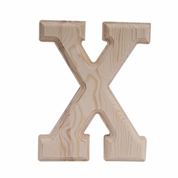 Letra X De Madera Natural LPS