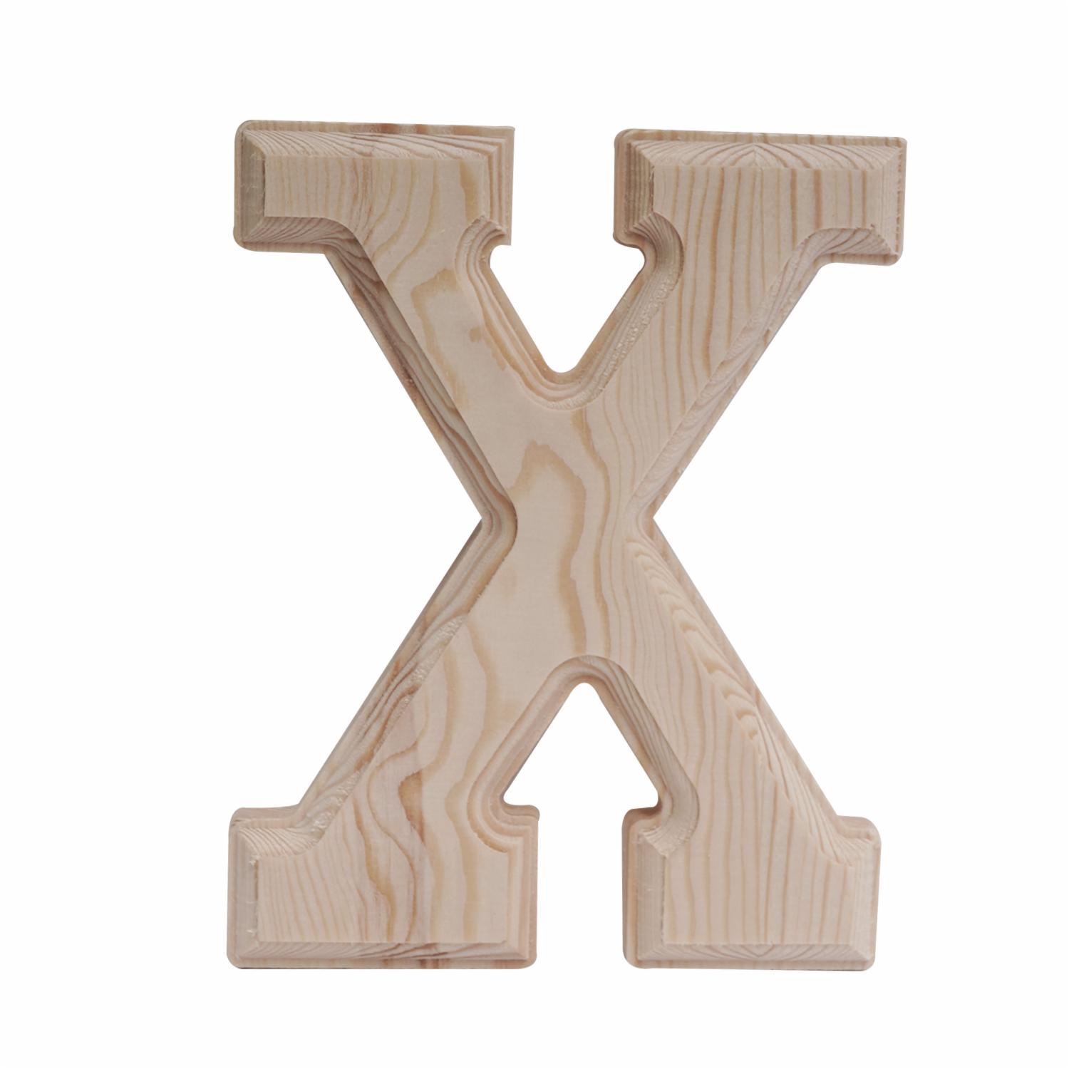 Letra X De Madera Natural LPS 6"