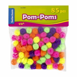 Pom Poms Brillantes De Colores Surtidos LPS Pack X 85 Uds