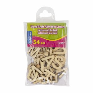 Letras De Madera Para Manualidades De 1,25" LPS Pack X 54 Uds