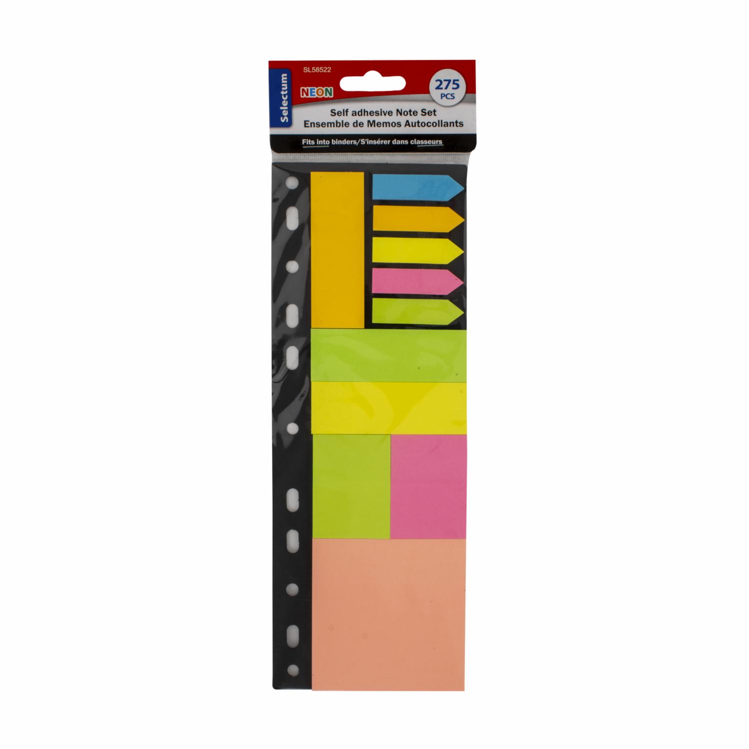 Notas Adhesivas Tamaño Surtidos Color Neón LPS Pack X 275 Uds