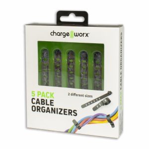 Organizador De Cables Negros CHARGE WORX X 5 Uds