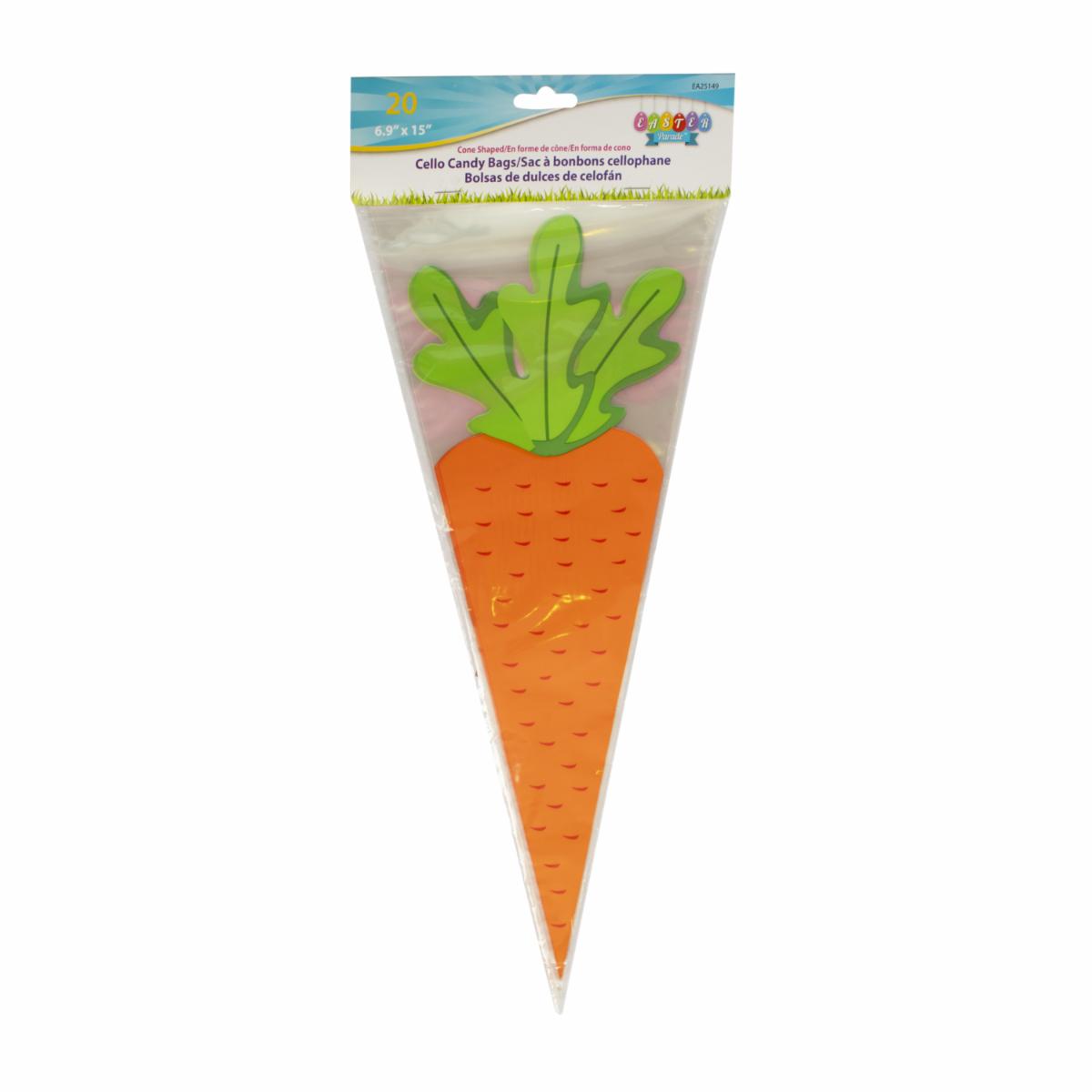 Bolsas De Dulces De Celofán Zanahoria LPS X 20 Uds