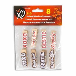 Pinzas Decorativas De Madera con Frases LPS Pack 8