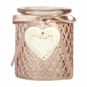 Portavelas Cristal Cinta Y Corazón LPS Unidad