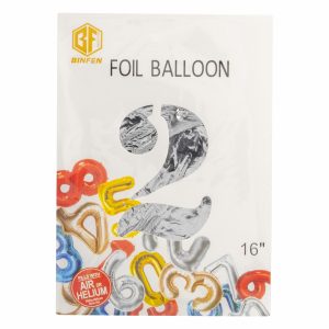 Globo Aluminio Plata N2 16" IMPORTADORA CUMPLEAÑOS Funda