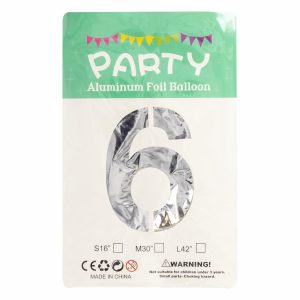 Globo Aluminio Plata N6 IMPORTADORA CUMPLEAÑOS 16"