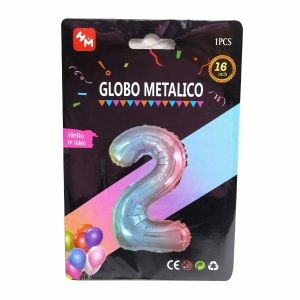 Globo Metálico Multicolor Nro. 2 IMPORTADORA CUMPLEAÑOS 16"
