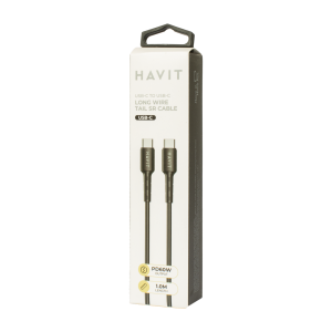 Cable USB-C A USB-C Negro HAVIT 1 Metro