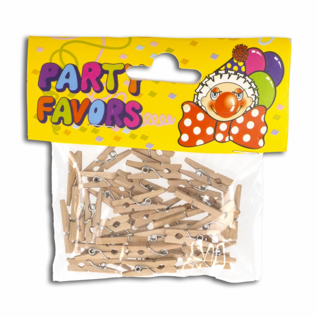 Mini Pinzas Natural PARTY FAVORS X 36 Uds