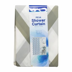 Cortina Para Ducha Con Ganchos Líneas BONITA HOME 180 X 180 Cm