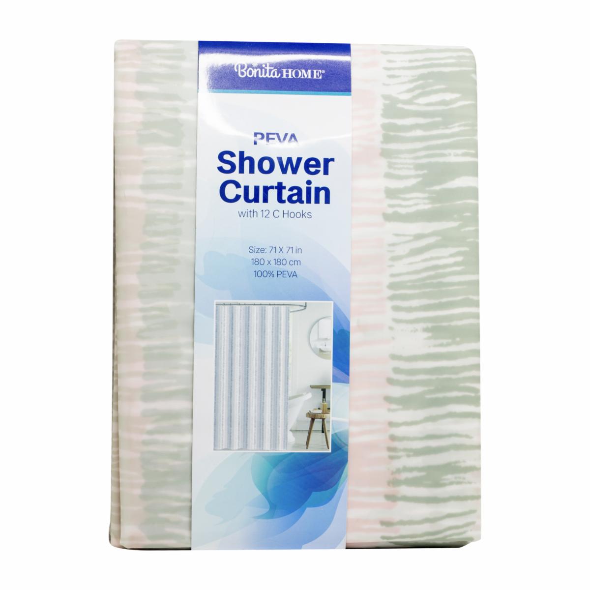 Cortina Para Ducha Gris Rosa BONITA HOME 180 X 180 Cm