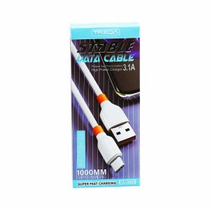 Cable USB-C A USB-A Blanco Con Celeste TREQA 1 Metro