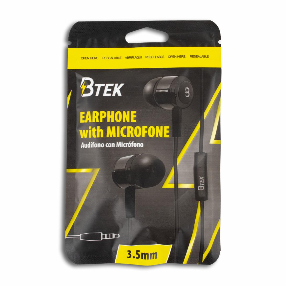 Audífonos 3.5 Mm EAR-35B BTEK Con Cable