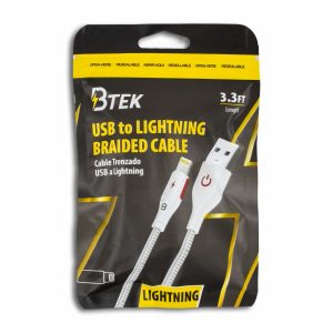 Cable Lightning Blanco BTEK 3,3 Ft