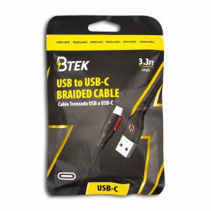 Cable Usb-c Negro BTEK 3,3 Ft