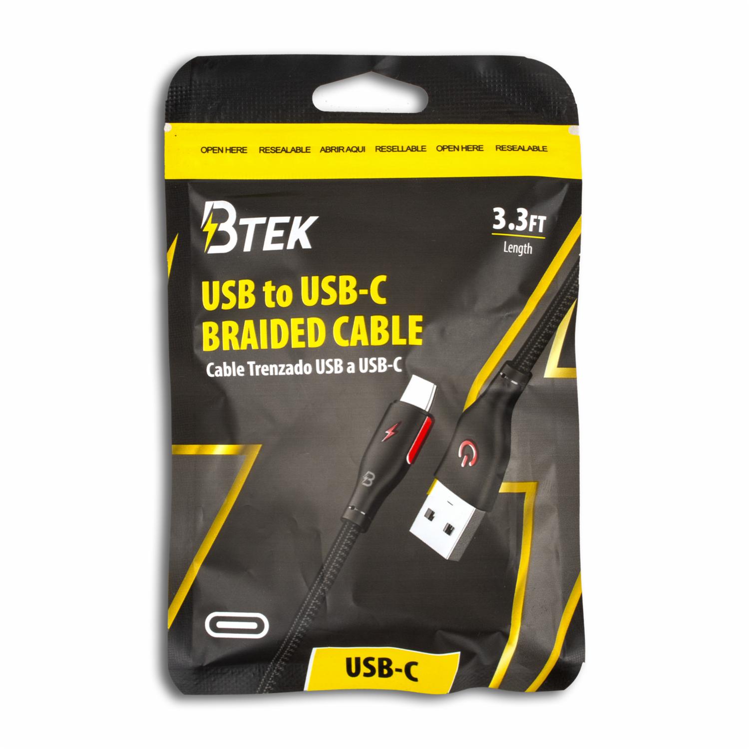 Cable Usb-c Negro BTEK 3,3 Ft