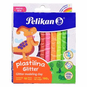 Plastilina Moldeable 10 Colores Escarchada PELIKAN X 10 Uds