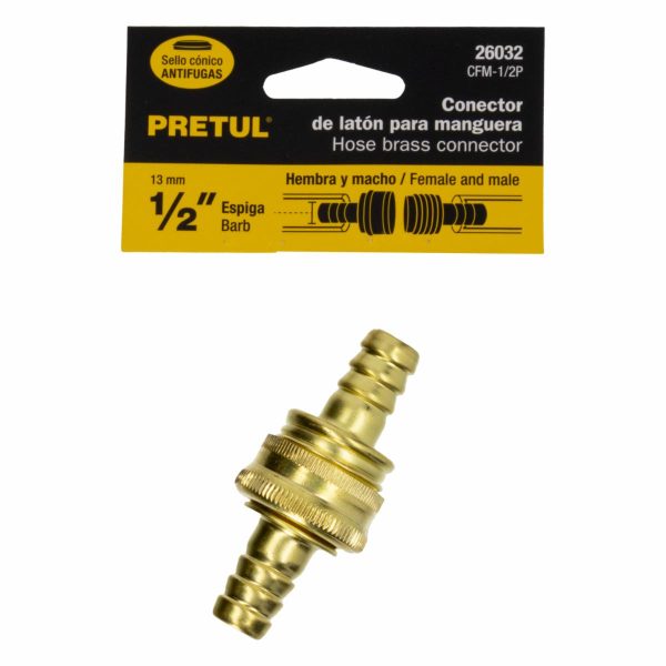 Unión De Bronce Para Manguera 1/2" TRUPER