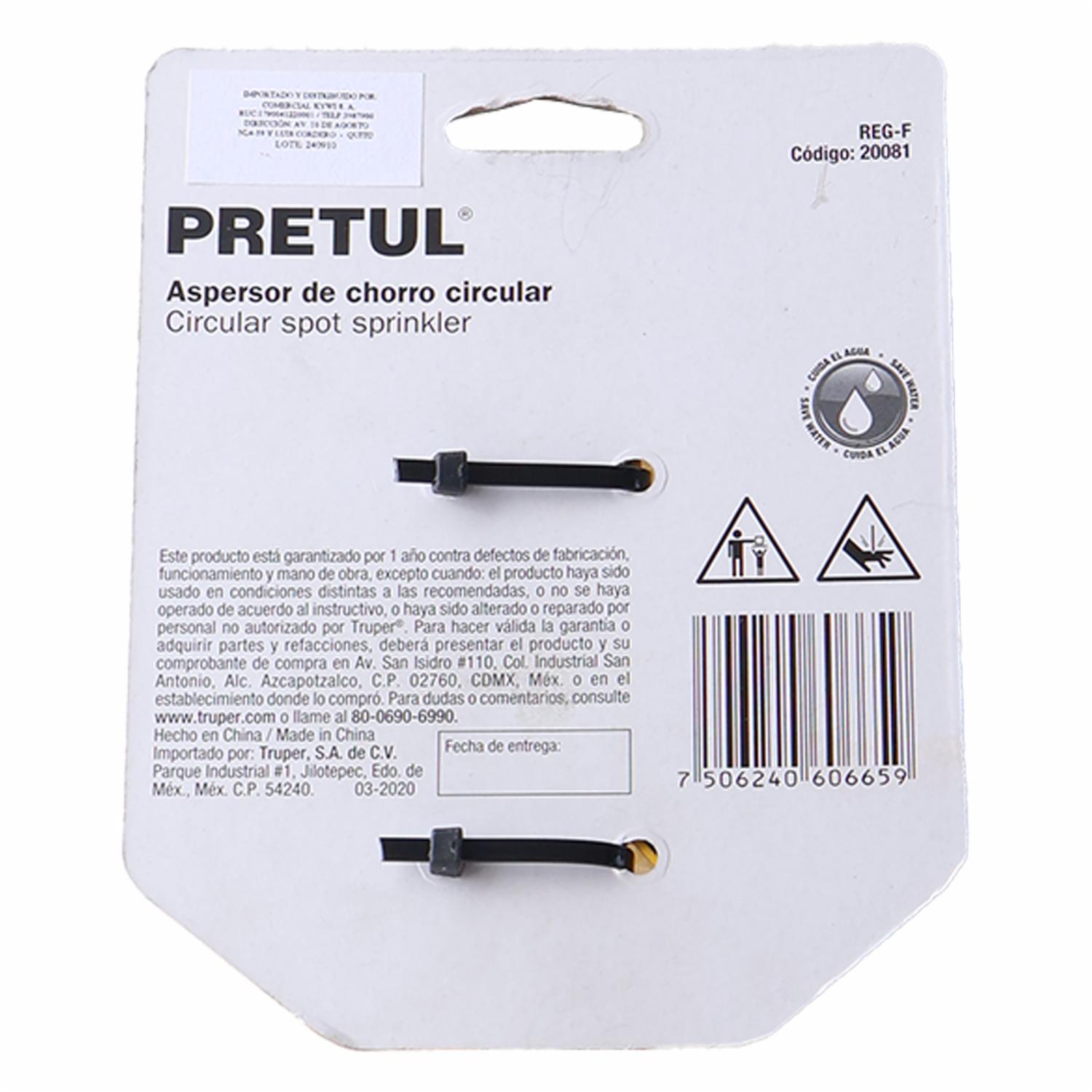 Aspersor De Manguera Para Jardín Chorro Circular PRETUL Unidad - Image 2