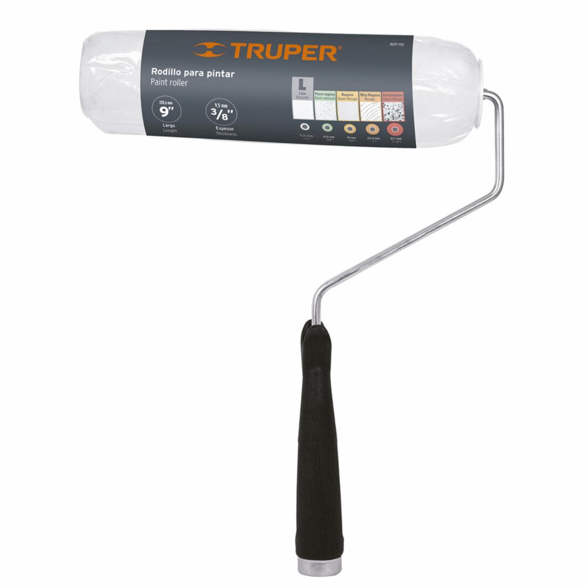 Rodillo De Felpa Liso 9″3/8″ TRUPER Unidad
