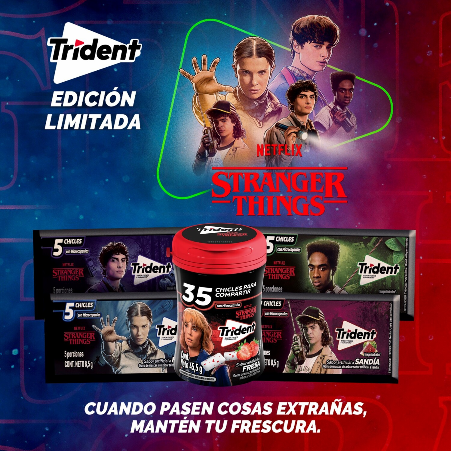 Chicles Sabor A Fresa TRIDENT 45.50 G - Image 2